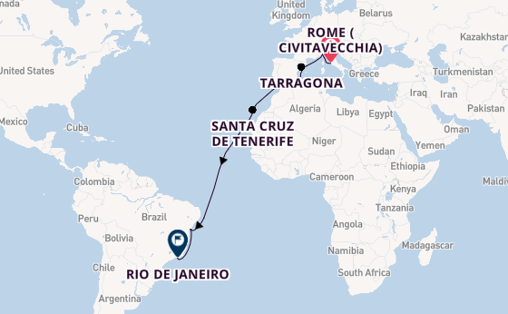 Transatlantic from Rome (Civitavecchia), Italy with the MSC Divina