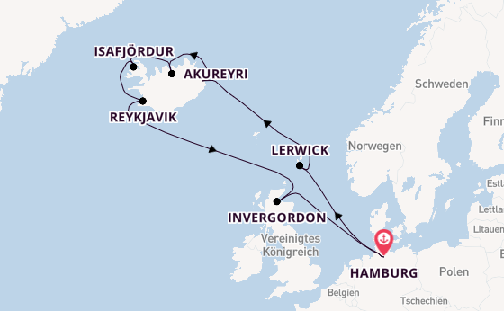 Arktis ab Hamburg, Deutschland auf der MSC Preziosa