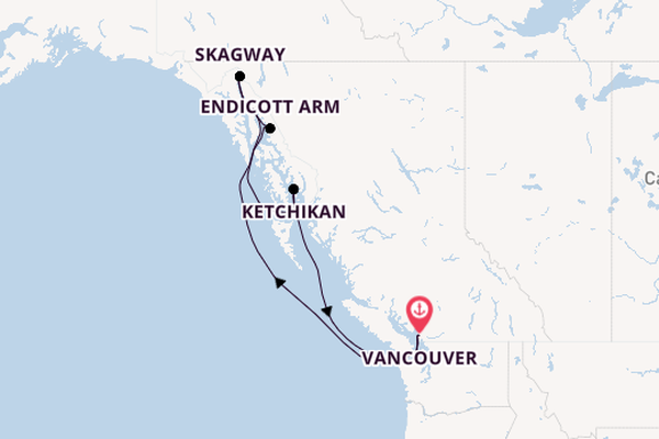 Alaska vanaf Vancouver, Canada met de Island Princess