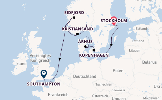 Norwegen ab Stockholm, Schweden auf der Silver Spirit