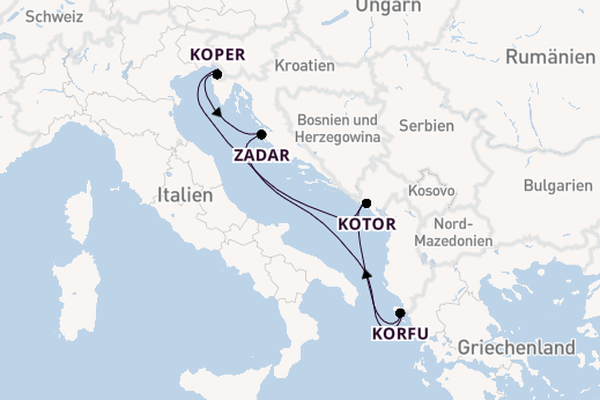Mittelmeer ab Triest, Italien auf der Mein Schiff 4