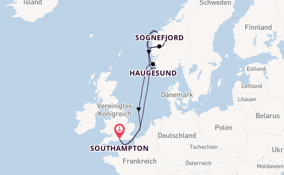 Norwegen ab Southampton, Großbritannien auf der Iona