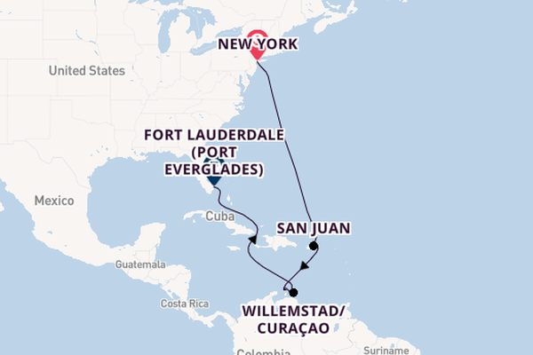 Caribbean from New York, USA with the Coral Princess