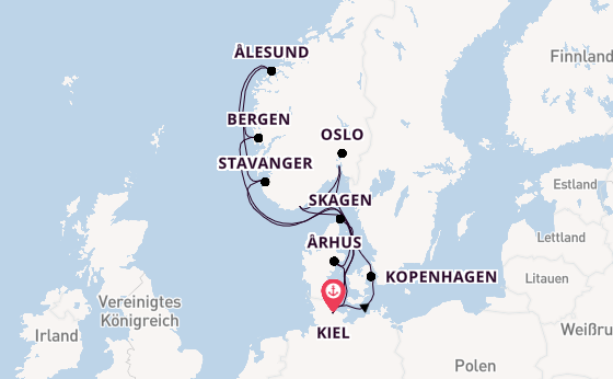 Große Skandinavien-Reise ab Kiel