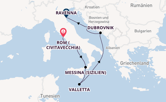 Mittelmeer ab Civitavecchia (Rom), Italien auf der Brilliance of the Seas