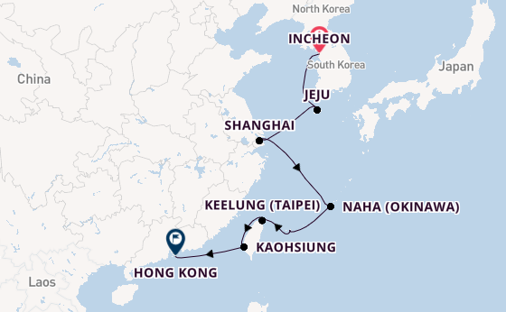 Japan from Incheon, South Korea with the Seven Seas Splendor