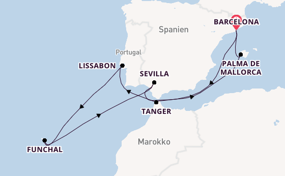 Westliches Mittelmeer ab Barcelona, Spanien auf der Celebrity Xcel