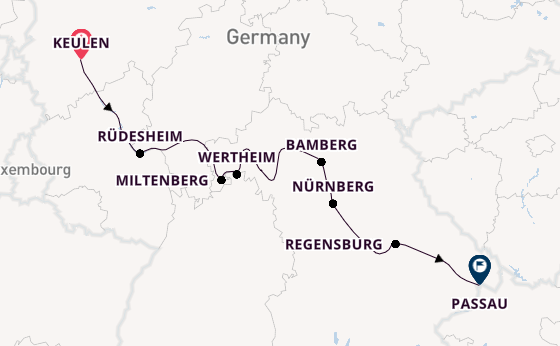 Main vanaf Keulen, Duitsland met de Amadeus Nova