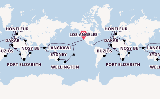 Round-the-World Trip from Los Angeles, California, USA with the Viking Sky