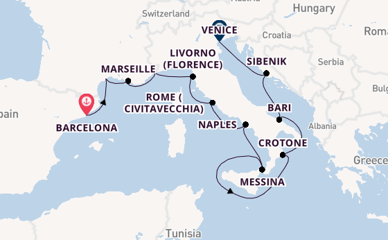 Western Mediterranean from Barcelona, Spain with the Viking Mira