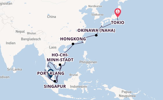 Südostasien ab Tokio, Japan auf der Sapphire Princess