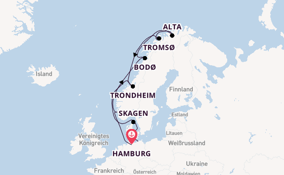 Norwegen ab Hamburg auf AIDAmar