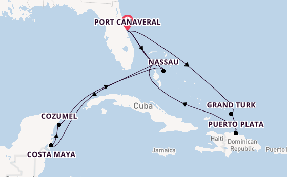 Caribbean vanaf Port Canaveral, Verenigde Staten met de MSC World Atlantic