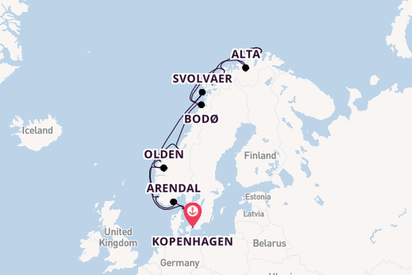 Noorwegen vanaf Kopenhagen, Denemarken met de Azamara Quest