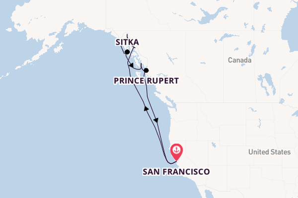 Alaska & West Canada from San Francisco, USA with the Ruby Princess