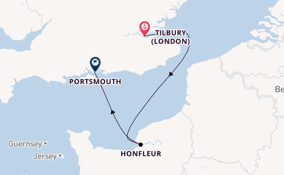 Cruising to Portsmouth from Tilbury (London)