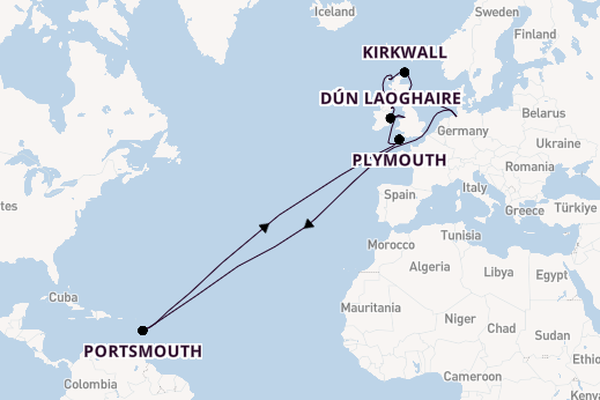 Britse Eilanden vanaf Bremerhaven, Duitsland met de Amadea
