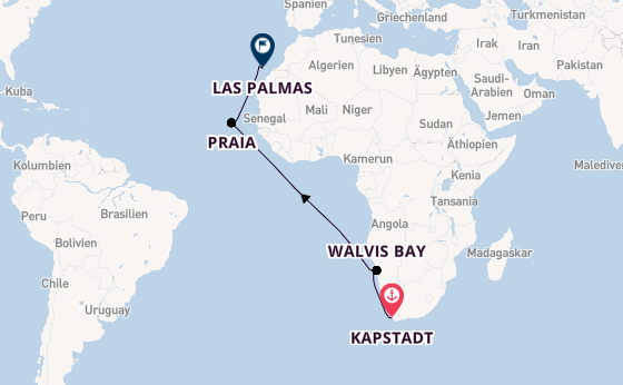 Südliches Afrika ab Kapstadt, Südafrika auf AIDAperla
