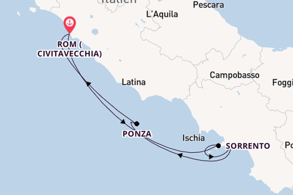 Westliches Mittelmeer ab Civitavecchia (Rom), Italien auf der Royal Clipper