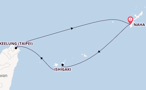 Japan vanaf Naha (Okinawa), Japan met de Costa Serena