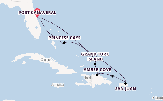 Caribbean from Port Canaveral, Florida, USA with the Sky Princess 