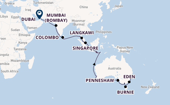South East Asia from Sydney, Australia with the Vista