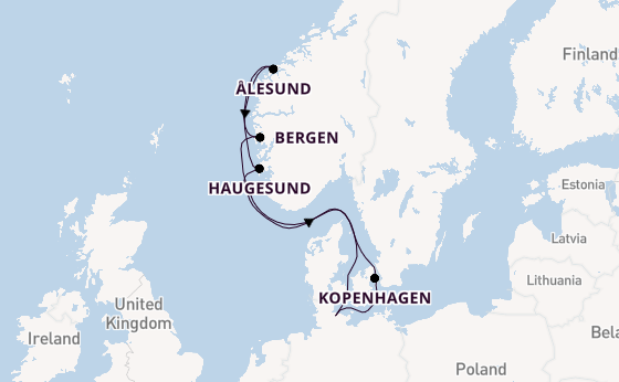 Noorwegen vanaf Kiel, Duitsland met de Mein Schiff Flow