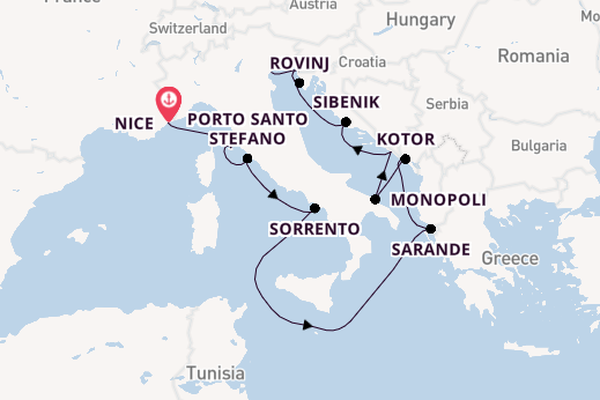 Mediterranean Sea from Nice, France with the Silver Shadow