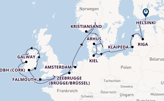 Britische Inseln ab Southampton, Großbritannien auf der Caribbean Princess