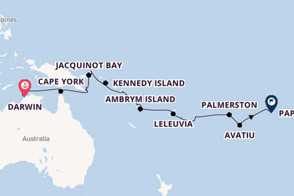 South Pacific from Darwin, Australia with the Silver Cloud