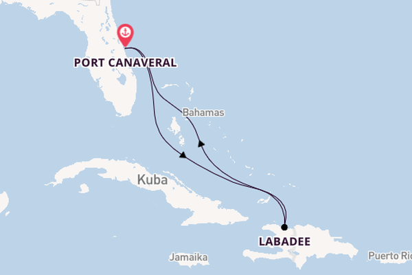 Karibik ab Port Canaveral, USA auf der Adventure of the Seas
