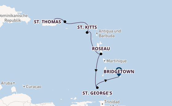 Karibik ab San Juan, Puerto Rico auf der Crown Princess