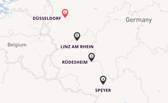 Rijn vanaf Düsseldorf, Duitsland met de VIVA ONE