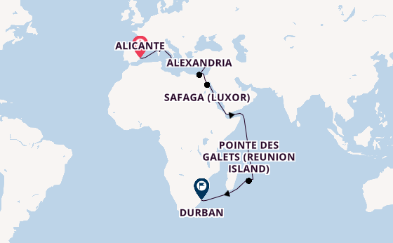 Mediterranean from Alicante, Spain with the MSC Sinfonia