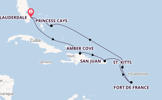 Caribbean vanaf Fort Lauderdale, Verenigde Staten met de Sun Princess