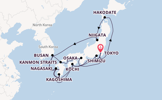 Japan from Tokyo, Japan with the Sapphire Princess