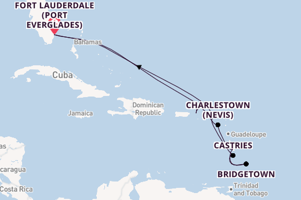 Caribbean from Fort Lauderdale (Port Everglades), Florida, USA with the Coral Princess