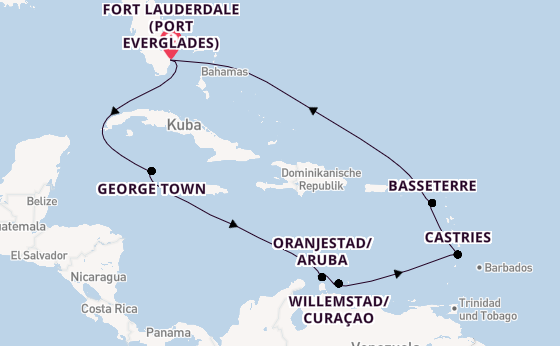 Karibik ab Fort Lauderdale (Port Everglades), USA auf der Celebrity Eclipse