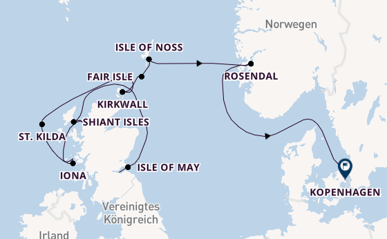 Schottland ab Leith (Edinburgh), Schottland auf der Silver Endeavour