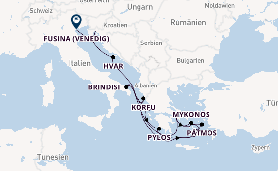 Östliches Mittelmeer ab Piräus (Athen), Griechenland auf der EXPLORA II
