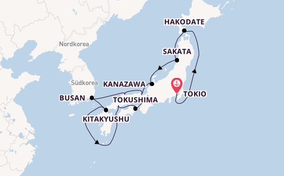 Japan ab Tokio, Japan auf der Azamara Pursuit