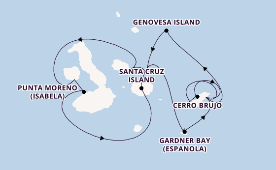 Galapagos Islands from San Cristobal Island, Galapagos, Ecuador with the Silver Origin