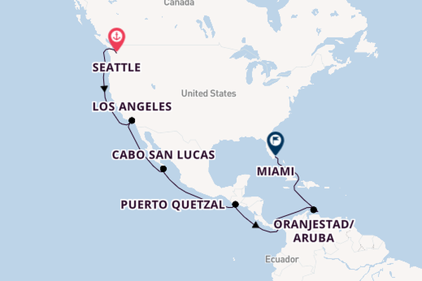 Central America from Seattle, Washington, USA with the Queen Elizabeth