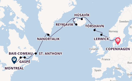 Transatlantic from Copenhagen, Denmark with the Seabourn Quest