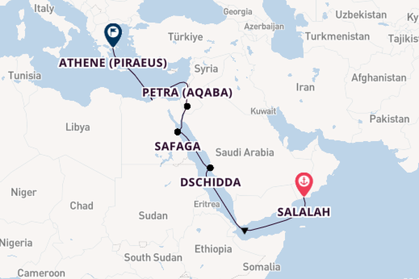 Midden-Oosten vanaf Salalah, Oman met de VASCO DA GAMA