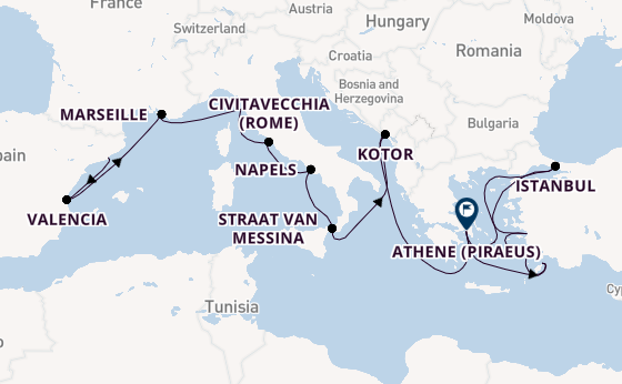 Middellandse Zee vanaf Barcelona, Spanje met de Nieuw Statendam
