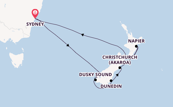New Zealand from Sydney, Australia with the Anthem of the Seas