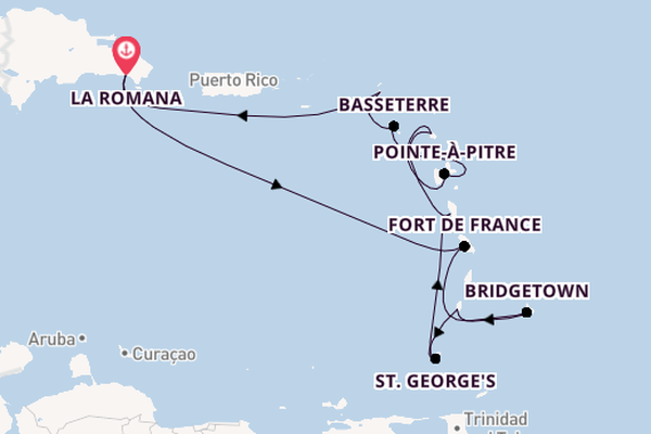 Karibik ab La Romana, Dominikanische Republik auf der Mein Schiff 2