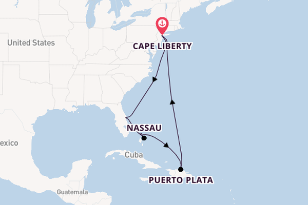 Caribbean vanaf Cape Liberty, New Jersey met de Oasis of the Seas®