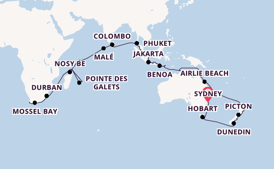 Australië en Nieuw-Zeeland vanaf Sydney, Australië met de Seven Seas Mariner